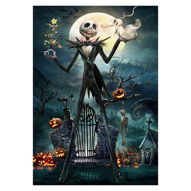 Cuadros Decorativos 5D bricolaje completo taladro diamante pintura Halloween diablo cruz puntada bordado DQrwqpou Nuevos Originales