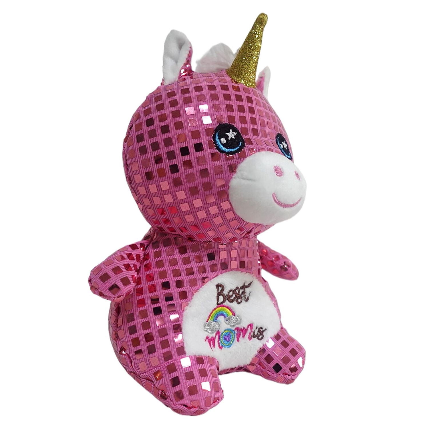 Way To Celebrate Mother's Day Plush Disco Fabric Unicon Pink,6.5inch Height,for 3 years and up