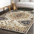 thumbnail image 2 of Lr Home Juniper Beige Blue 7 Feet x 9 Feet Ornamental Ethnic Wool Area Rug, 2 of 7
