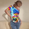 thumbnail image 3 of Rocae Roblox pour une Pièce Col Rond Manches Courtes Justaucorps pour Femmes Décontracté Basique Justaucorps Combinaison Quotidienne T-Shirts-Moyen, 3 of 7