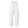 thumbnail image 7 of Dnhxils Womens Wide Leg Sweatpants with Pockets Casual Drawstring Pants Loose Trousers for Ladies Fall Fashion Outfits White L, 7 of 7