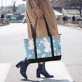 thumbnail image 4 of FORMRS Canvas Laptop Tote Bag for Women with 15.6" Computer Compartments Shoulder Handbag, Cartoon Easter Bunnies, 4 of 7