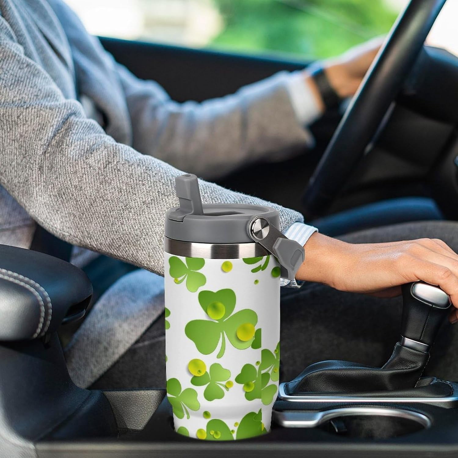 30 Oz Tumbler with Handle And Straw Lid/Leak-Proof Insulated Stainless Steel Water Bottle Travel Mug Gifts for Women Men Her