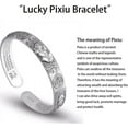 thumbnail image 6 of Retro 999 Silver Feng Shui Bracelet, Tibetan Buddhist Pixiu Bracelet for Men Women, Heart Sutra Mantras Amulet Exorcism Jewelry, Wealth Protection, Ward Off Evil Spirits Bracelet, 6 of 6