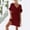 Wine, variant on Elvqul Womens Summer Dresses Pullover Mini Dress V-Neck Short Sleeve Holiday Plain Tank Dresses for Women Pockets