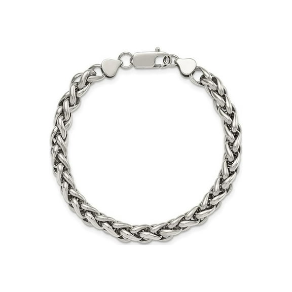 Gem & Harmony Mens Bracelet in Polished Stainless Steel 8.50 inches for Men