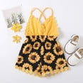 thumbnail image 2 of Odeerbi 2024 Toddler Kids Girl Vest Backless Sunflower Printed Romper Clothes Sunsuit Outfits, 2 of 9