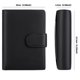 thumbnail image 2 of Negro y naranja: billetera grande de cuero genuino para hombre de tres pliegues, Cartera de hombre con 19 ranuras para tarjetas de crédito, 3 compartimentos para billetes, 1 bolsillo para monedas, 2 of 5