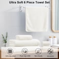 thumbnail image 4 of Jessy Home 6 Piece Towel Set Beige Soft Bath Towel Set for Bathroom-2 Bath Towels, 2 Hand Towels, 2 Washcloths Highly Absorbent Bath Sheet for Hotel & Spa, 4 of 7