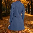 thumbnail image 6 of VEKDONE Womens Pea Coat Notch Lapel Double Breasted Trench Coats Relaxed Fit Button Cuffs Side flap Pockets Overcoat Business Casual Fall Winter Outerwear, 6 of 7