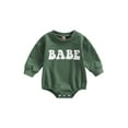 thumbnail image 1 of ZAXARRA Barboteuse de Printemps pour Bébés Filles Garçons Manches Longues Col Rond Imprimé Lettre BABE Combinaison Décontractée, 1 of 9