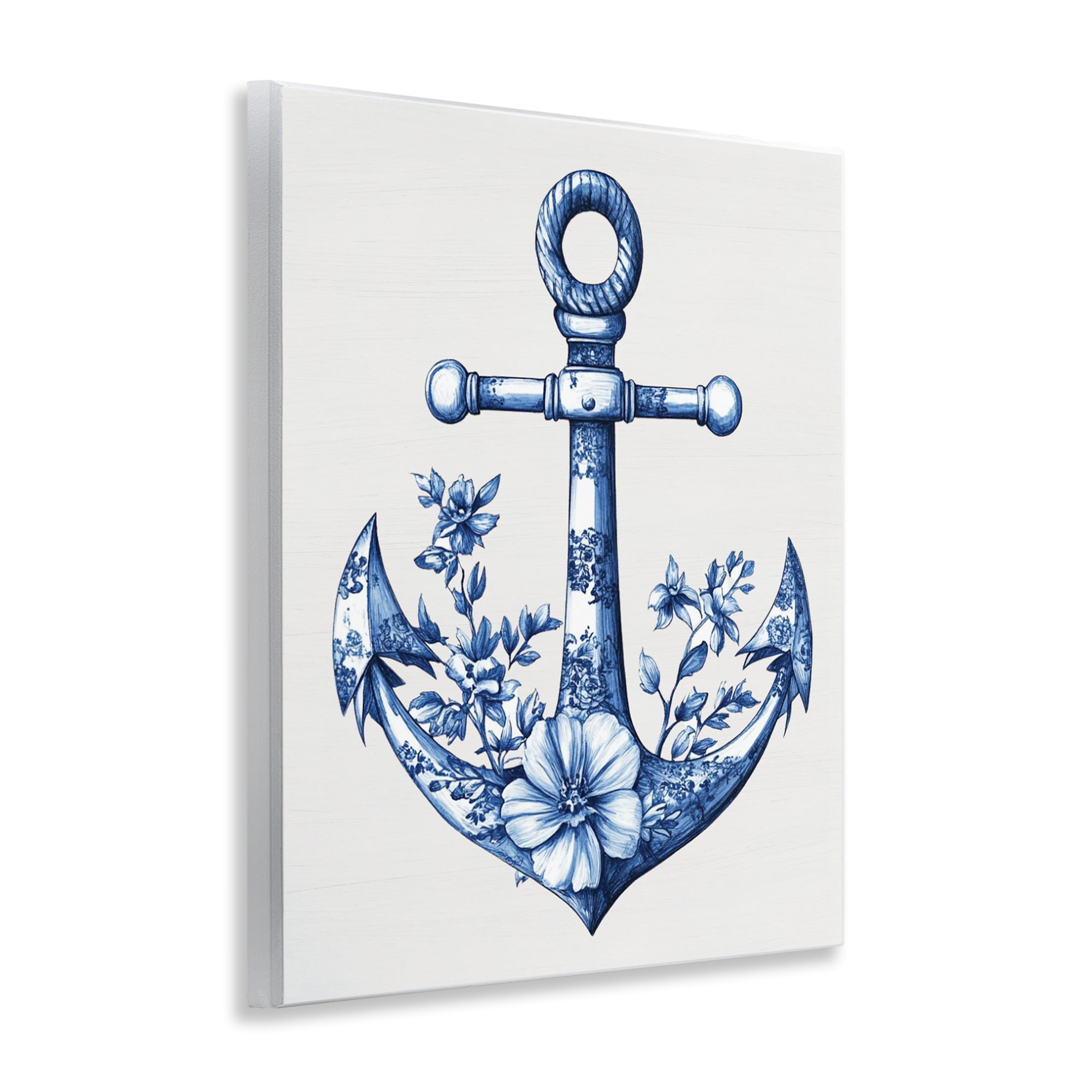 Toile Patterned Anchor Wall Plaque Art, design by Lettered and Lined
