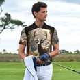 thumbnail image 4 of Daiia Enchanted Deer In Cave Pattern Men’s Polo Shirts,Solid Deck Shirt,Classic Fit, Breathable Cotton Polo for Casual and Sport Wear-4X-Large, 4 of 7