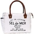 thumbnail image 2 of CLA Bags Sel De Mer Upcycled Canvas Hand Bag Upcycled Canvas & Cowhide Tote Bag, Upcycled Canvas & Cowhide Leather Bag, 2 of 5