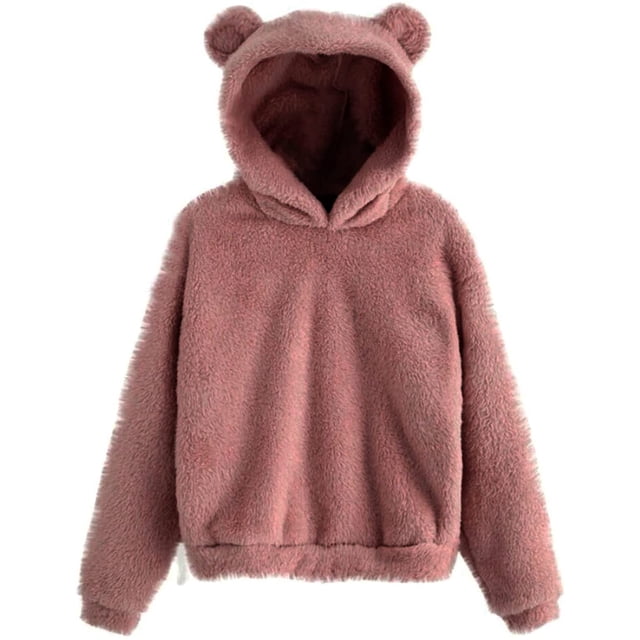 2023 suéter cálido con capucha con orejas de conejo de peluche nuevo otoño e invierno transfronterizo europeo y americano