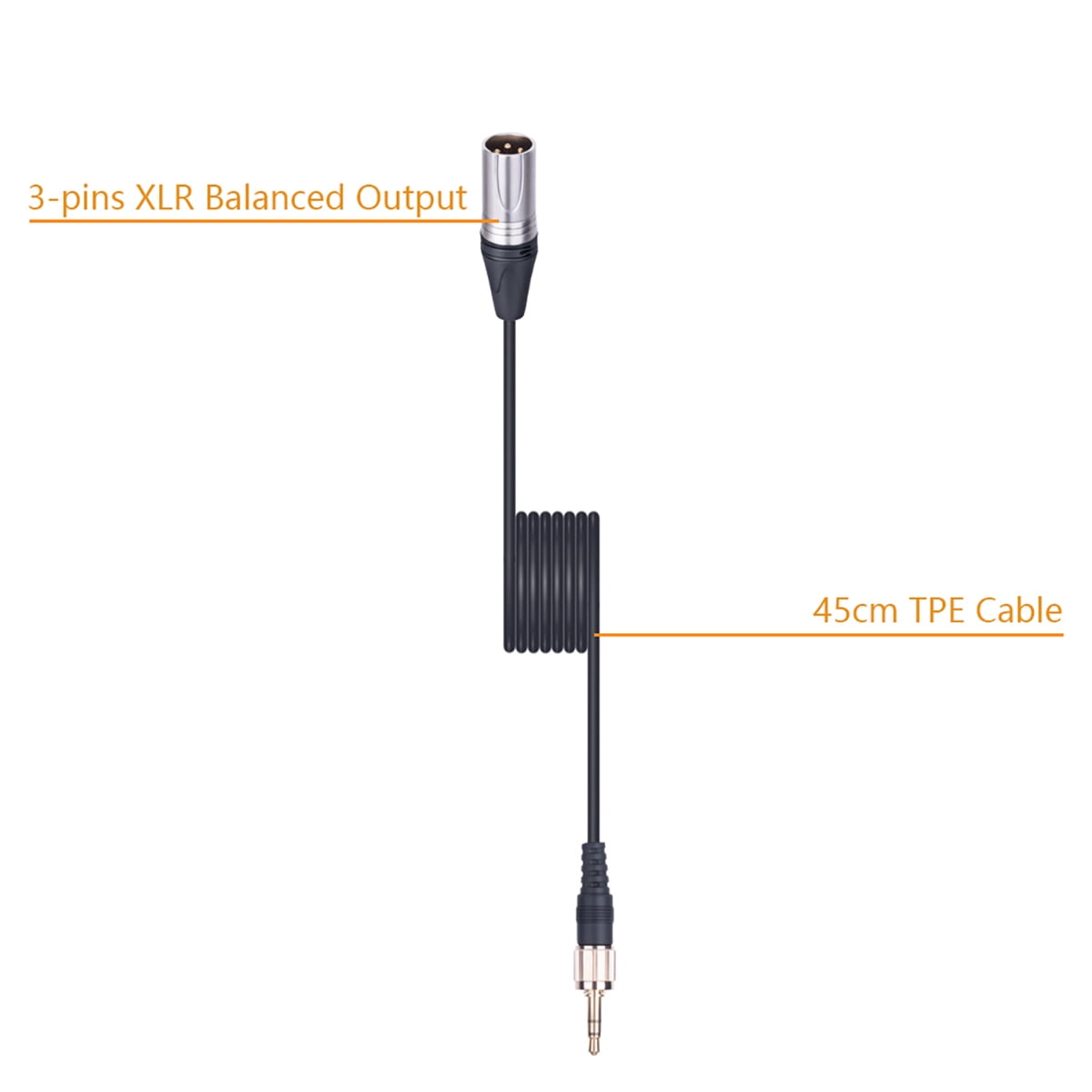 Comica CVM-DL-XLR 17.7" Lock Plate 3.5mm TRS Male to XLR Output Cable