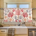 thumbnail image 2 of Yayeee Kitchen Curtains Tier Set of 2 Light Filtering 57"x24" Over Sink Window Panels, Retro Starfish, 2 of 7
