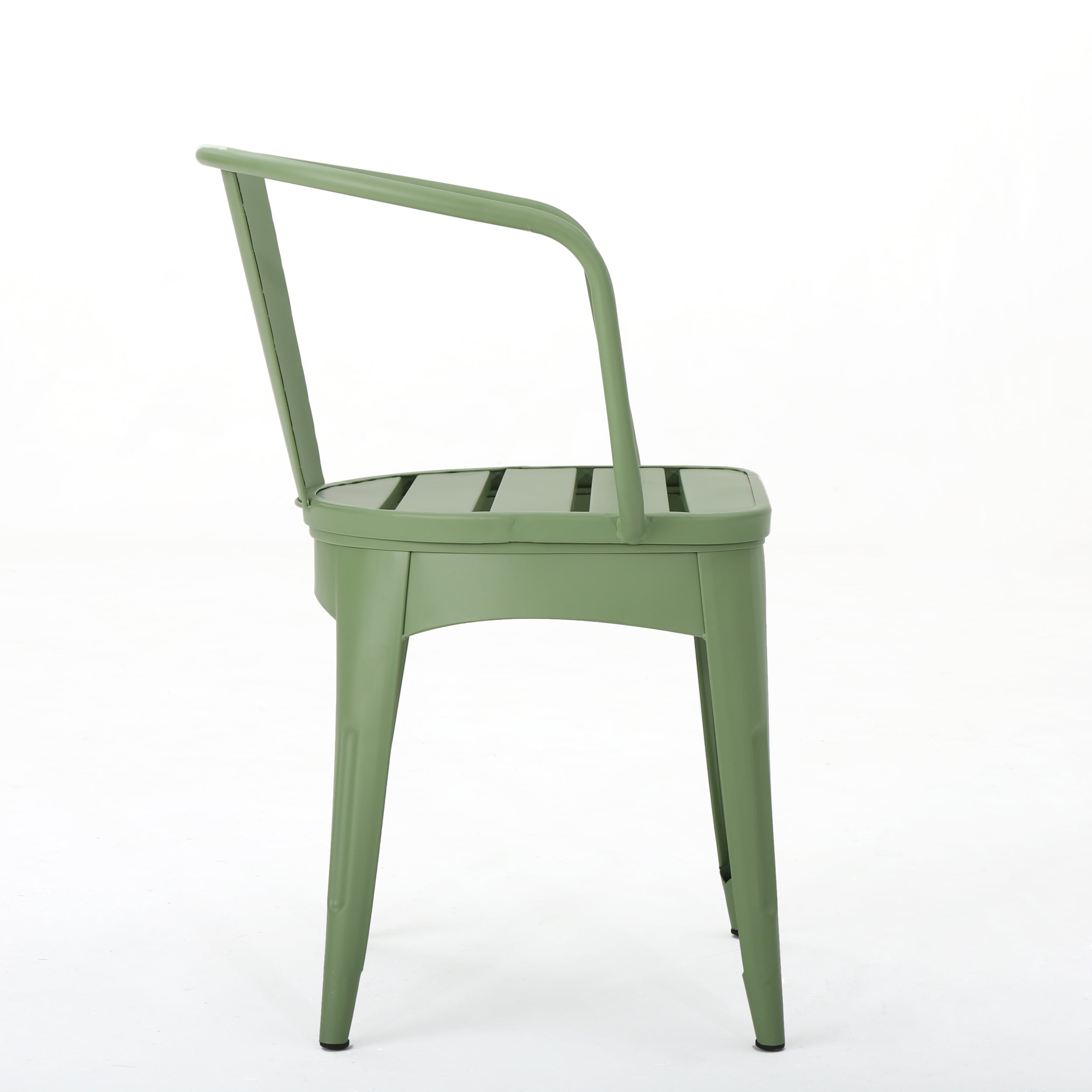 Outdoor 3 Piece Metal Frame Leisure Bistro Set, Combined Table and Chairs for Patio Garden, Chartreuse Green