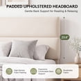 thumbnail image 5 of Exnote Queen Size Upholstered Platform Bed Frame with Adjustable Double-Cushion Headboard, No Box Spring Needed, Heavy Duty Wood Slats Support, Beige, 5 of 9