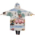 thumbnail image 2 of Oversized Wearable Blanket Hoodie,Dachshunds Tropical Beach Sherpa Blanket Hoodie with Super Pockets,Super Warm Fuzzy Pullover for Women & Men, 2 of 6