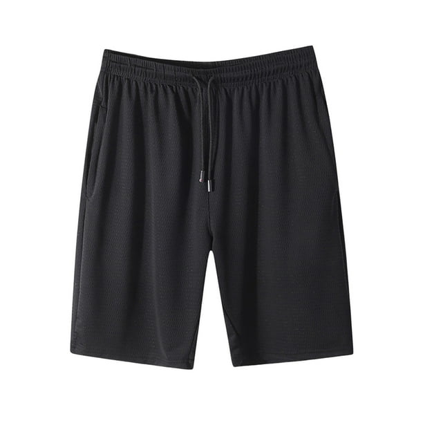 Mens Casual Pantalones Cortos Moda Cómodo Bolsillo Sólido Vendaje Cordón Medio Pantalones Cortos, Ligero de Verano