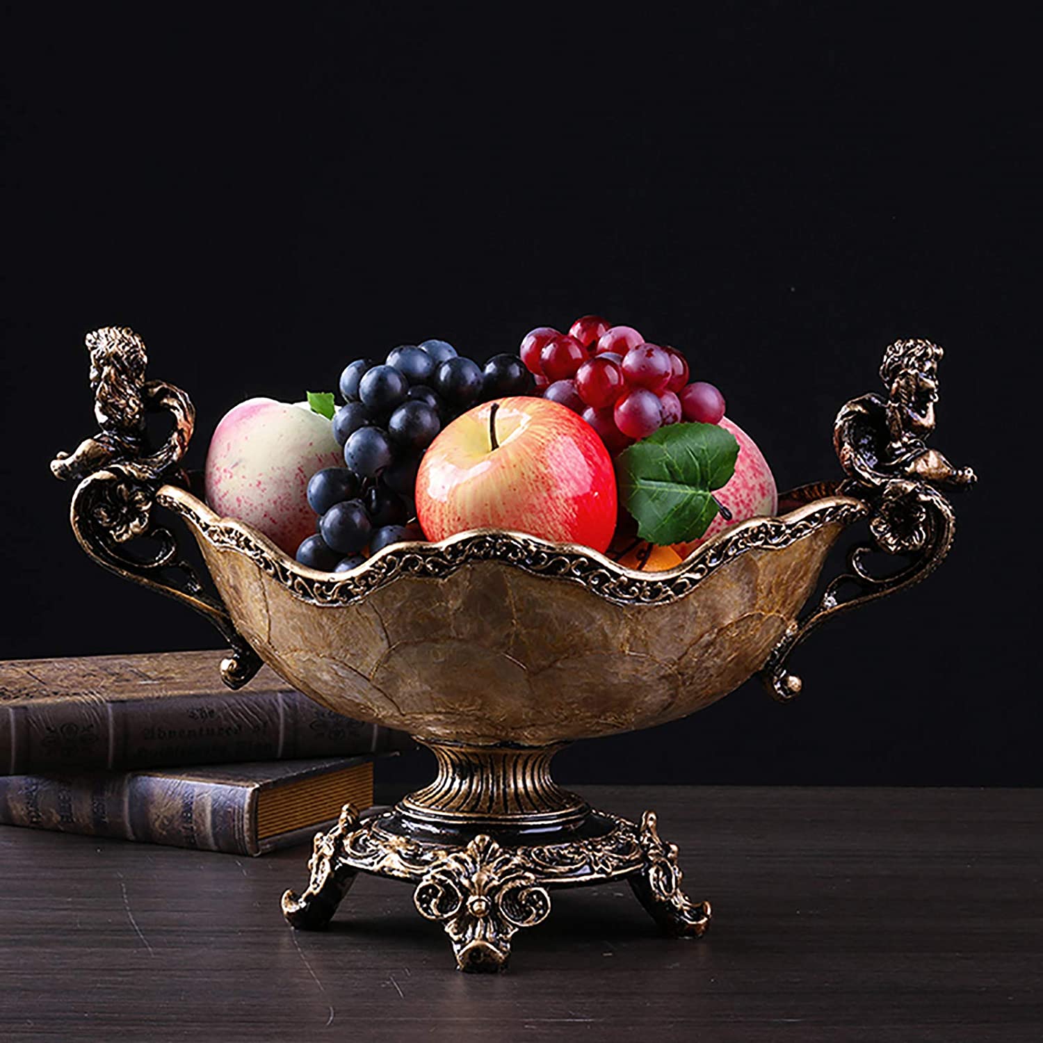 Hand Carved Large Serving Tray for Fruits Breads Snacks,Decorative
