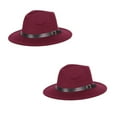 thumbnail image 3 of US 1 Pcs Wide Brim Fedora Hat Water Resistant Leather Band Winter Fall Western, 3 of 5