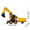thumbnail image 3 of Moocorvic Excavator Truck Toy Construction Vehicle Model Engineering Car Toy Christmas Birthday Gifts 10 Inch, Yellow, 3 of 6