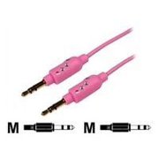 Ka-Bling - Audio cable - mini-phone stereo 3.5 mm male to mini-phone stereo 3.5 mm male - 6.6 ft - triple shielded - pink - for Apple iPhone/iPod