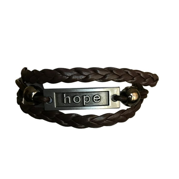 Leather Black Braided Hope Bracelet