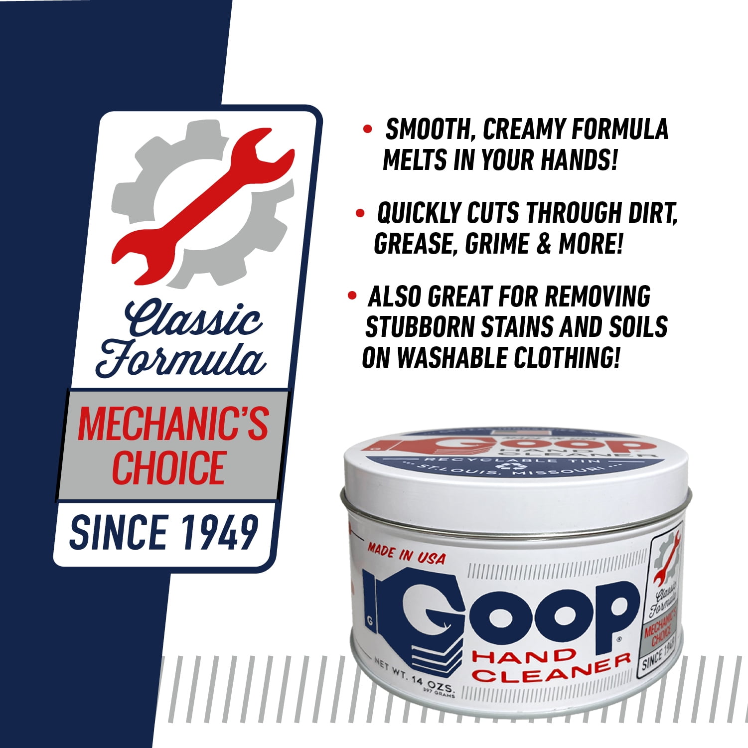 (2 pack) Classic Goop Heavy Duty Waterless Hand Degreaser, Mechanics Choice - 14oz