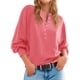 thumbnail image 2 of Suéter de Cuello Redondo con Botones para Mujer, Larga, Estilo Henley, Ideal para Otoño. Camisetas Tipo Pullover de Punto Suelto y Moderno. Rojo XXL, 2 of 7