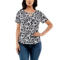 thumbnail image 2 of Adrienne Vittadini Women's Short Sleeve Raglan Top with Keyhole Floral Size M, 2 of 8
