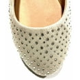 thumbnail image 3 of Shoes8teen Womens Faux Suede Rhinestone Ballerina Ballet Flats (9/10, 4021 Nude), 3 of 4