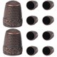 thumbnail image 1 of 10 dedales de costura decorativos, protectores de dedos de estilo retro., 1 of 5