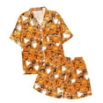 thumbnail image 5 of UngA Women Halloween Pajamas Halloween Pajama Set for Women 2025 Fall Graphic Button Up Sleepwears Ladies Ctue 2 Piece Top and Shorts Pjs Sets Orange,M, 5 of 5