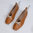 thumbnail image 5 of Willtoo Women Cute Ballet Flats with Bowtie Square Toe Comfortable Slip On Casual Office Work Flats Lightweight Fashion Dress Shoes, 5 of 5