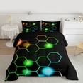 thumbnail image 2 of Homewish Gradient Hexagon Bedding Comforter Set 2pcs for Female Men Adults,Ombre Geometric Honeycomb Twin Comforter Sets Microfiber,Modern Contemporary Abstract Breathable Bedding Set, 2 of 8