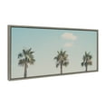 thumbnail image 2 of Kate and Laurel Sylvie a Trio of Palm Trees Framed Canvas Wall Art by Laura Evans 18x40 Gray Decorative Tropical Art for Wall, 2 of 8