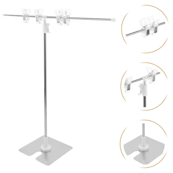 KAKOWELY 1Pcs T-Shaped Poster Holder Adjustable Stand 17.68X15.72X5.31in For Table Advertising