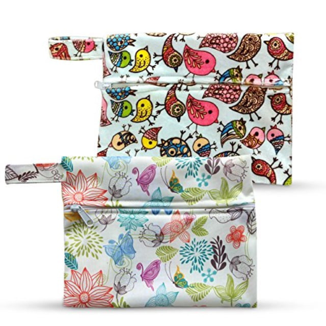 Waterproof Washable Reusable Zipper Bag #3 Wet Bag Wet Dry Bags for Cloth Menstrual Sanitary Maternity Pads Diapers Nappy Daycare Organiser Storage Bags