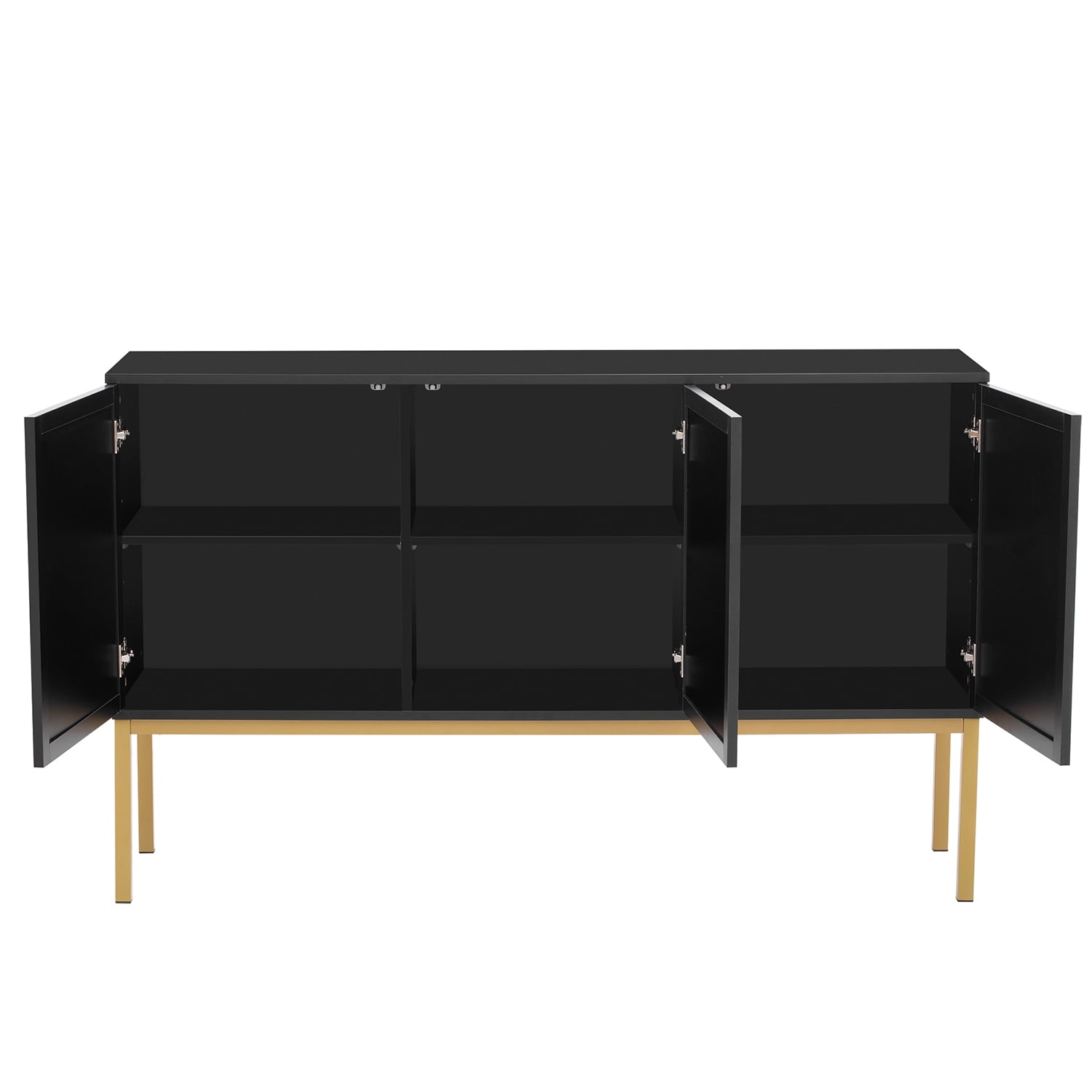 Kadyn 54" Sideboard Buffet Cabinet, Sideboard Storage Cabinet with Artificial Rattan Door and Rebound Device for Entryway, Black Kadyn 54" Sideboard Buffet Cabinet, Sideboard Storage Cabinet with Artificial Rattan Door and Rebound Device for Entryway, Black