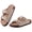 Stone, variant on Women's Cork Footbed Slide Sandals, Comfortable Flat Sandals with Adjustable Buckle, Apricot