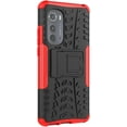 thumbnail image 4 of Tyre Pattern Design Case for Motorola Edge 2022 (Not 2021) with Kickstand, Heavy Duty Shockproof TPU+PC Material Double Layer Protection Phone Case for Motorola Edge 2022 XC Red, 4 of 11