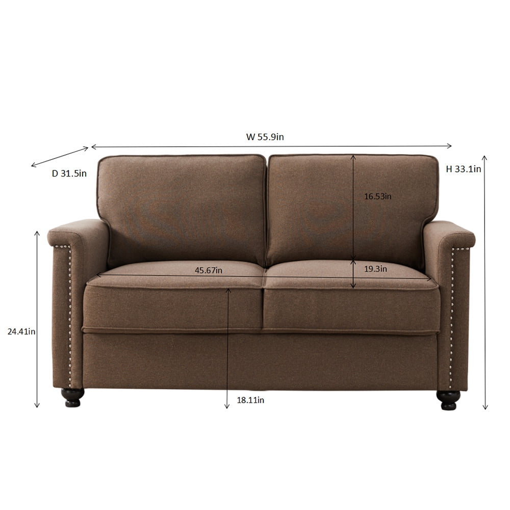 Kepooman Modern 2 Piece Sofa and Loveseat Set for Living Room Bedroom Office, Brown Kepooman Modern 2 Piece Sofa and Loveseat Set for Living Room Bedroom Office, Brown