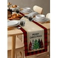 thumbnail image 3 of Table Runners 90 Inches Long Dress Scarves, Christmas Tree Farmhouse Coffee/Dining/Kitchen Table Runner for Living Room, Green Xmas Tree Red Black Plaid Rustic 13x90 Inch, 3 of 7