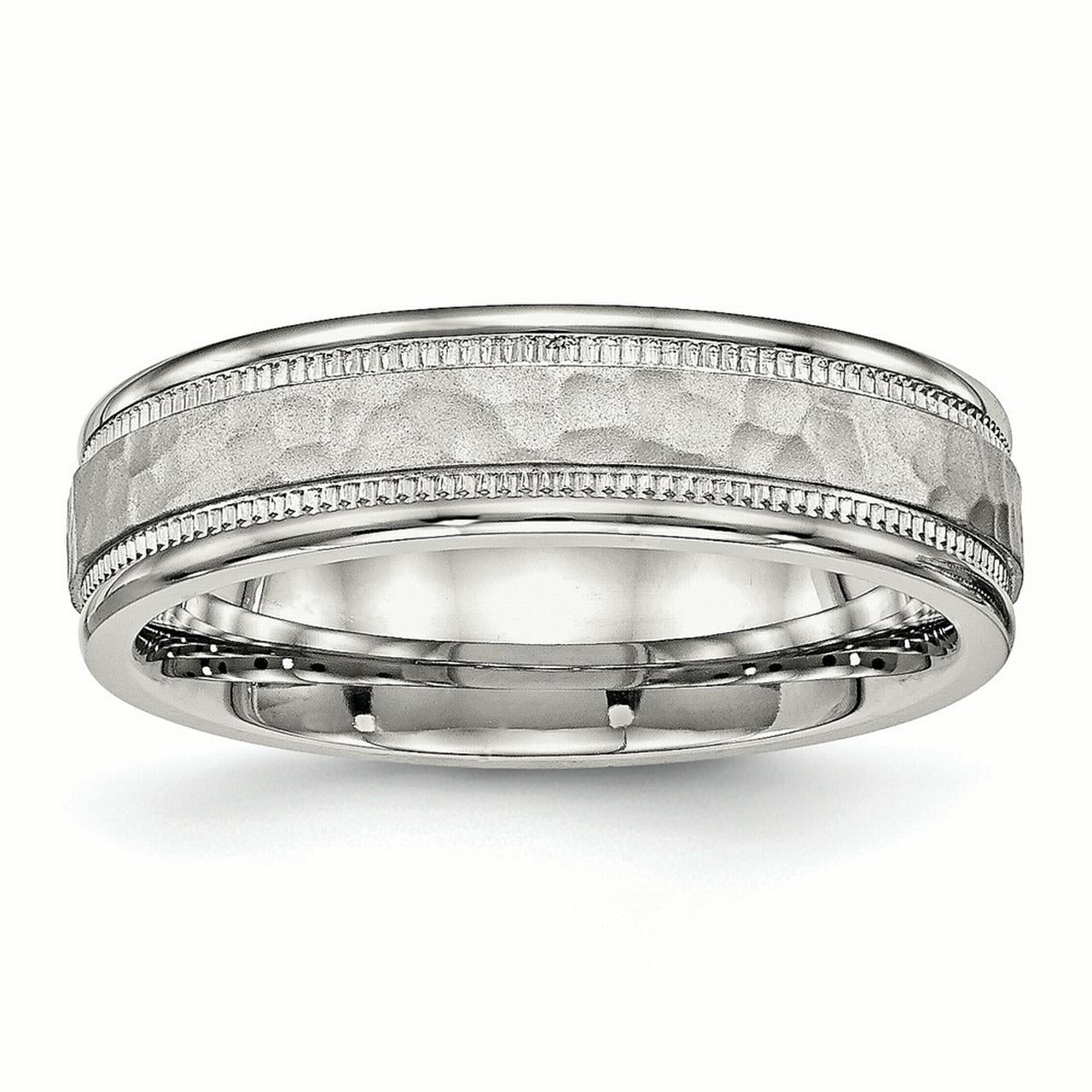 Bridal Wedding Bands Decorative Bands Stainless Steel Polished Grooved Ring Size 10.5