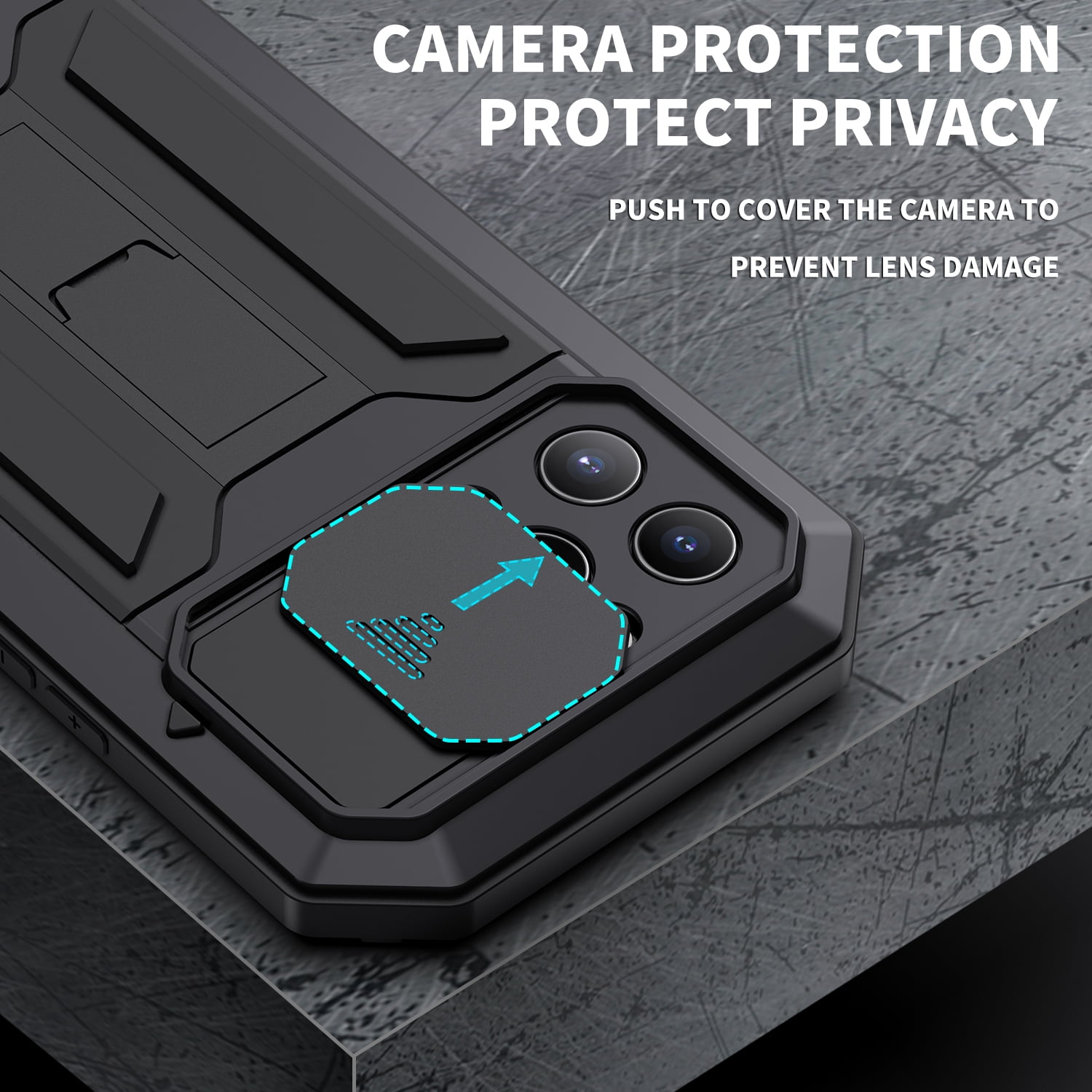 Allytech Cover for iPhone 13 Pro Max Waterproof Case, Built-in Screen Protector Full Body Heavy Duty Shockproof Kickstand Slide Camera Lens Protective Case for iPhone 13 Pro Max 6.7" 2021, Black