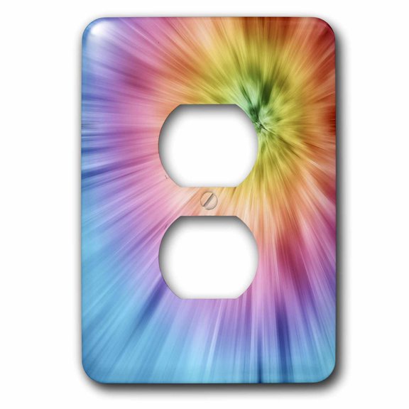3dRose, Colorful Starburst Tie Dye - vibrant colors burst out of this attractive tie dye design, 2 plug outlet cover