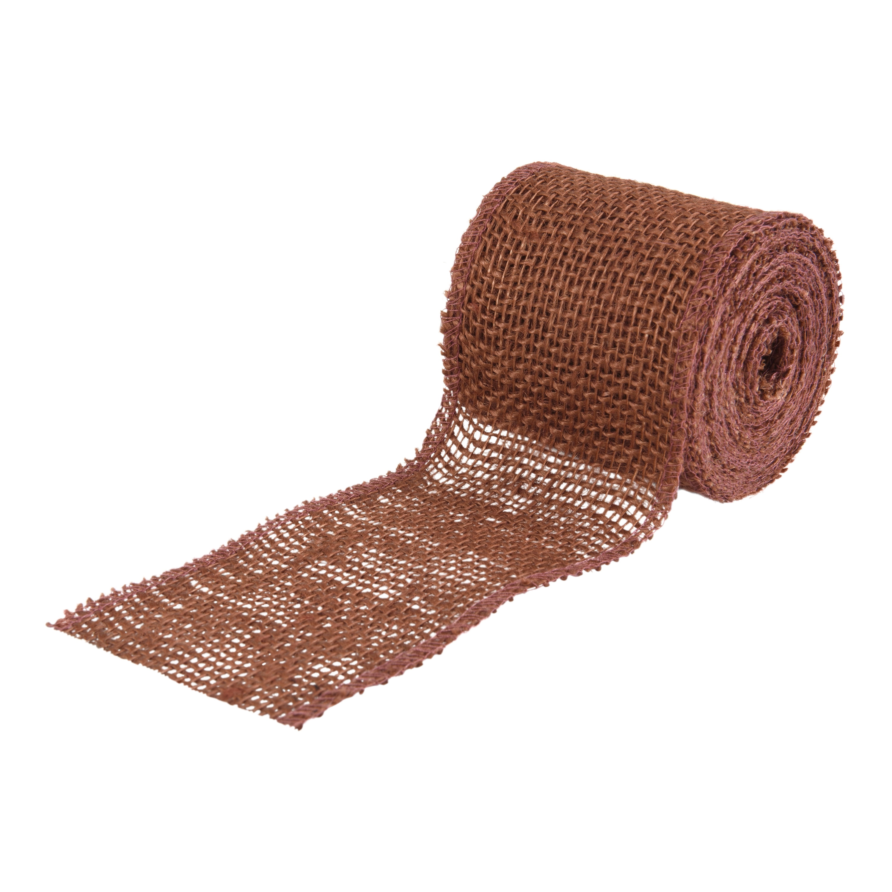 Love, Laugh, Craft Jute Burlap Roll Precut, Finished Edges, 3"W x 5-Yards, 740-35, Rust Brown